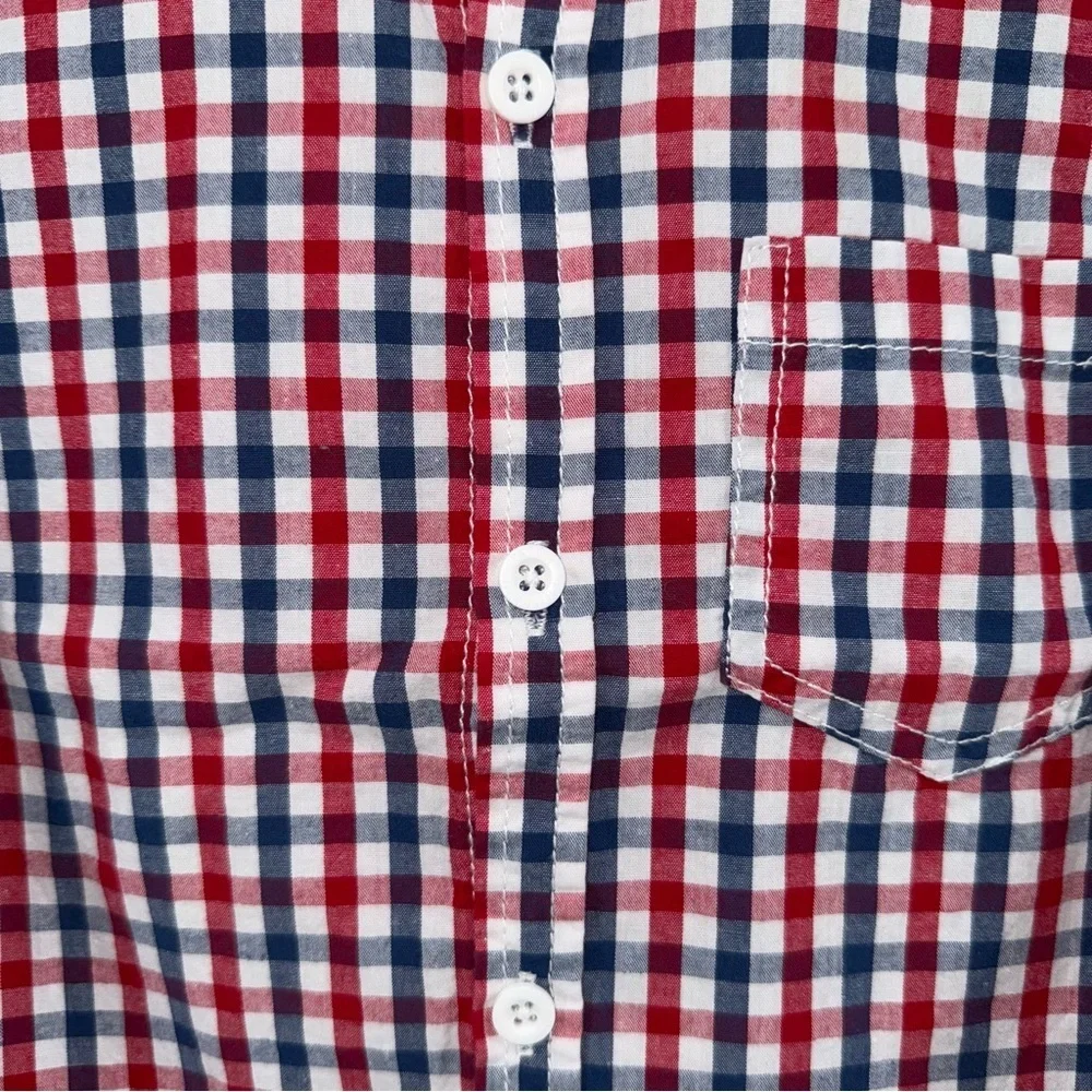 Pumpkin Patch Checkered Button Down Shirt - Red, Blue, White